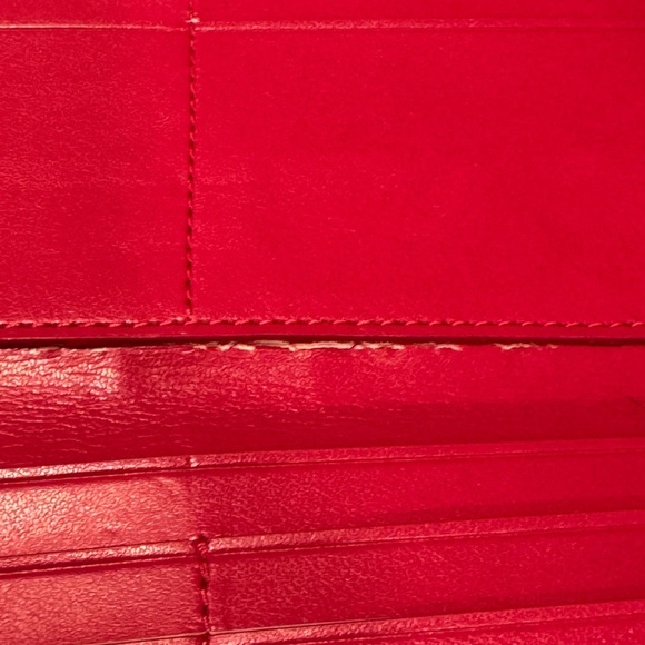 Coach Cherry Red and Gold Soft Leather Trifold - Picture 8 of 16